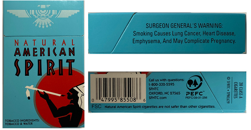 Pack of Natural American Spirit cigarettes